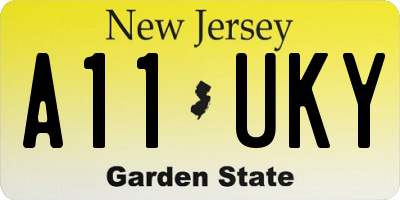 NJ license plate A11UKY