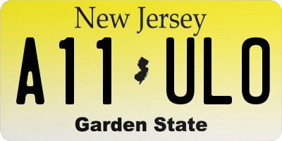 NJ license plate A11ULO