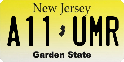 NJ license plate A11UMR