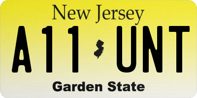 NJ license plate A11UNT