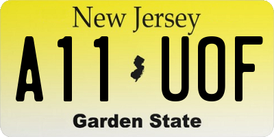 NJ license plate A11UOF