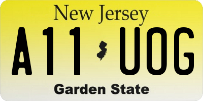 NJ license plate A11UOG