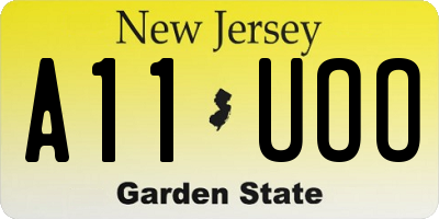 NJ license plate A11UOO