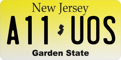 NJ license plate A11UOS