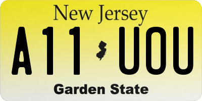 NJ license plate A11UOU