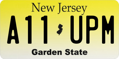 NJ license plate A11UPM