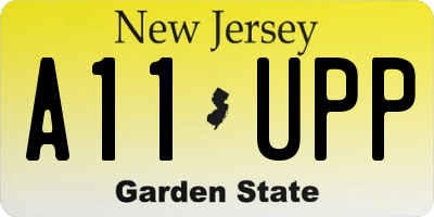 NJ license plate A11UPP