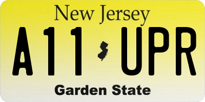 NJ license plate A11UPR