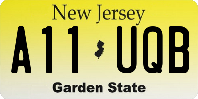 NJ license plate A11UQB