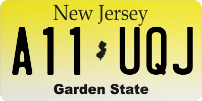 NJ license plate A11UQJ