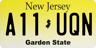 NJ license plate A11UQN
