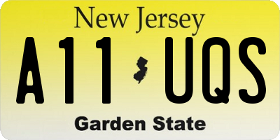 NJ license plate A11UQS