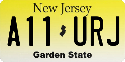 NJ license plate A11URJ