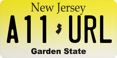NJ license plate A11URL