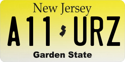 NJ license plate A11URZ