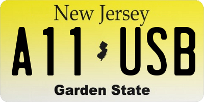NJ license plate A11USB
