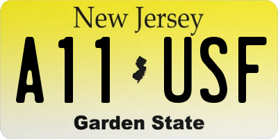 NJ license plate A11USF