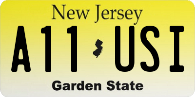 NJ license plate A11USI