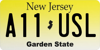 NJ license plate A11USL