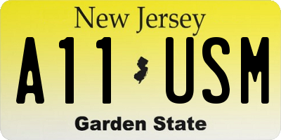 NJ license plate A11USM