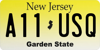 NJ license plate A11USQ