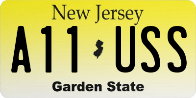 NJ license plate A11USS