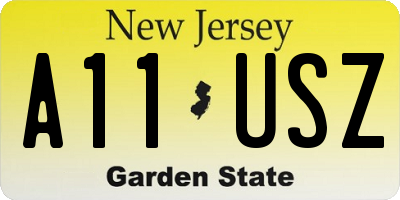 NJ license plate A11USZ