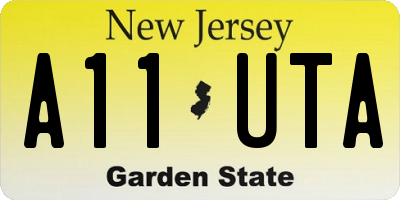NJ license plate A11UTA