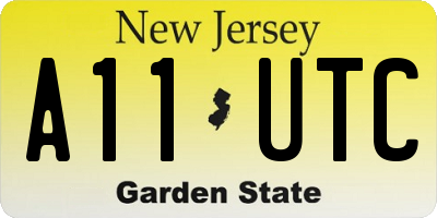 NJ license plate A11UTC