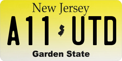 NJ license plate A11UTD