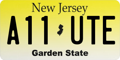 NJ license plate A11UTE