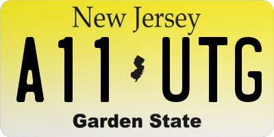 NJ license plate A11UTG