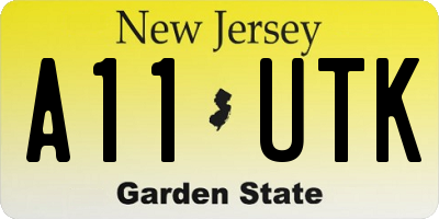 NJ license plate A11UTK