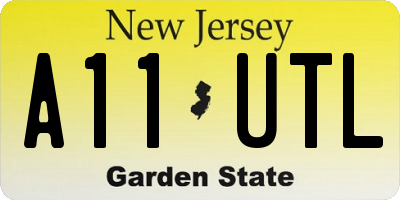NJ license plate A11UTL