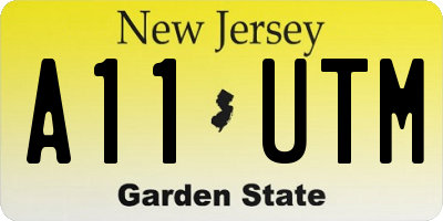 NJ license plate A11UTM