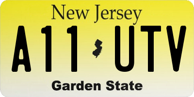 NJ license plate A11UTV
