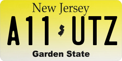 NJ license plate A11UTZ