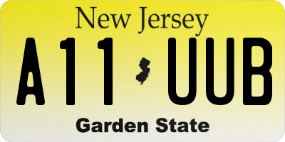 NJ license plate A11UUB