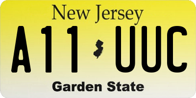 NJ license plate A11UUC