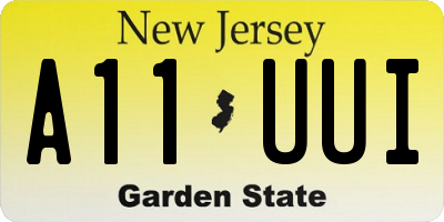 NJ license plate A11UUI