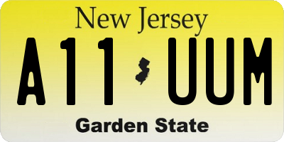 NJ license plate A11UUM