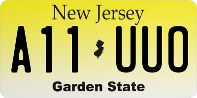 NJ license plate A11UUO