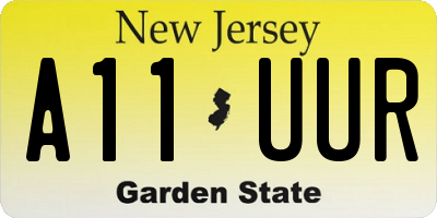 NJ license plate A11UUR