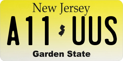 NJ license plate A11UUS
