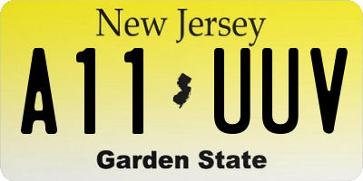 NJ license plate A11UUV