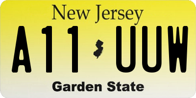 NJ license plate A11UUW