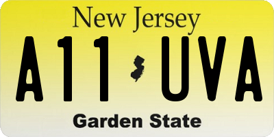 NJ license plate A11UVA