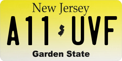 NJ license plate A11UVF