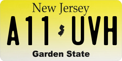 NJ license plate A11UVH