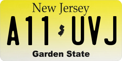 NJ license plate A11UVJ
